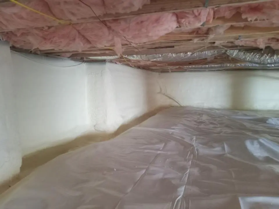 Crawl space encapsulation with closed-cell spray foam for Roof Waterproofing in St. Cloud